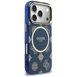 Husa de protectie Guess IML Peony Dot MagSafe (GUHMP17L5HPOEDB) compatibil cu iPhone 17 Pro, Albastru