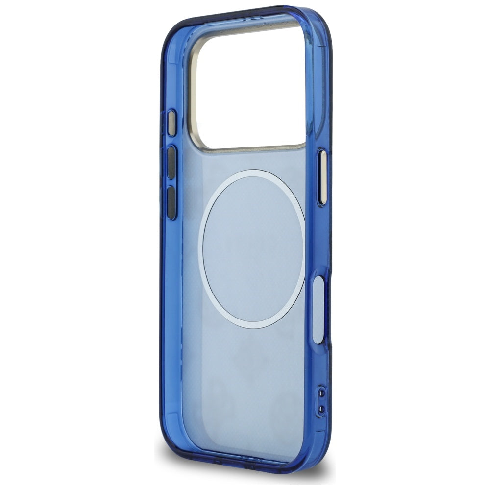 Husa de protectie Guess IML Peony Dot MagSafe (GUHMP17L5HPOEDB) compatibil cu iPhone 17 Pro, Albastru