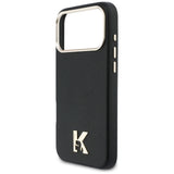 Husa de protectie Karl Lagerfeld Hardcase Leather Khead Logo MagSafe (KLHMP17X5PGFKHGK) compatibil cu iPhone 17 Pro Max, Negru