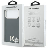 Husa de protectie Karl Lagerfeld Hardcase Leather Khead Logo MagSafe (KLHMP17X5PGFKHGK) compatibil cu iPhone 17 Pro Max, Negru