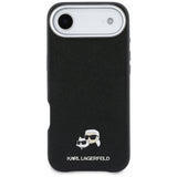 Husa de protectie Karl Lagerfeld Hardcase Leather K&C Head Pin MagSafe (KLHMP17M6PFKCLK) compatibil cu iPhone 17 Air, Perforated Logo, Black
