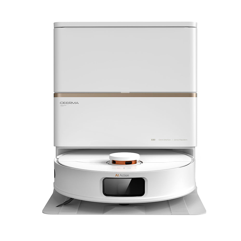 Deerma Robot Vacuum Cleaner (X80), Dry & Wet Cleaning, 15000Pa, Self-service, Laser Sensor, Carpet Boost, 5200mAh, Alb