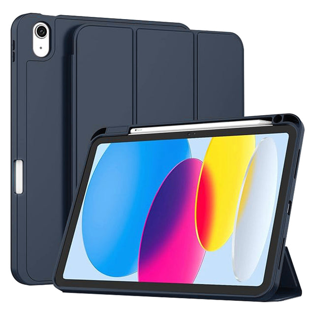 Husa de protectie tableta Techsuit Flex Trifold (with Pencil Holder) compatibil cu iPad 10 (2022) 10.9 / 11 (2025), Albastru Inchis