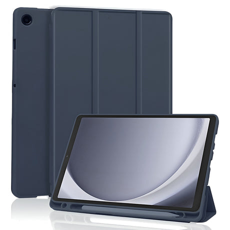Husa de protectie tableta Techsuit Flex Trifold (with Pencil Holder) compatibil cu Samsung Galaxy Tab A9, Albastru Inchis