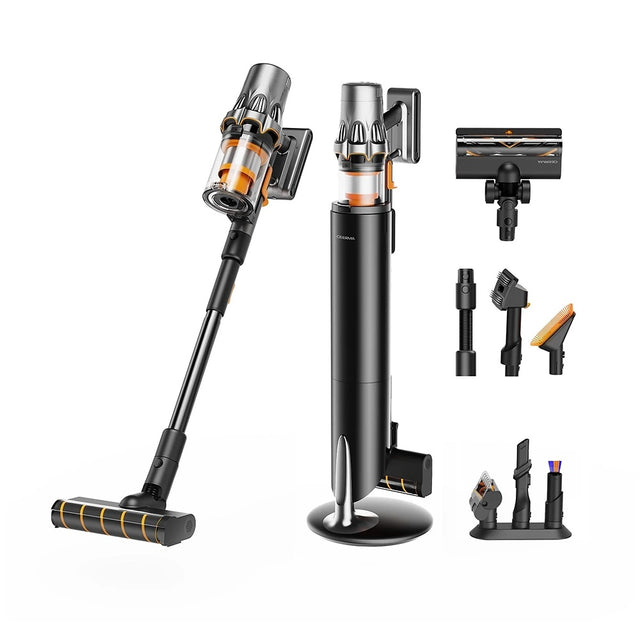 Deerma Cordless Vacuum Cleaner (T50W Station), 27000Pa, 600W, 2500mAh, HEPA, Cyclone Technology, LED Display, Negru