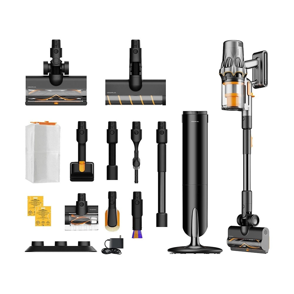 Deerma Cordless Vacuum Cleaner (T50W Station), 27000Pa, 600W, 2500mAh, HEPA, Cyclone Technology, LED Display, Negru