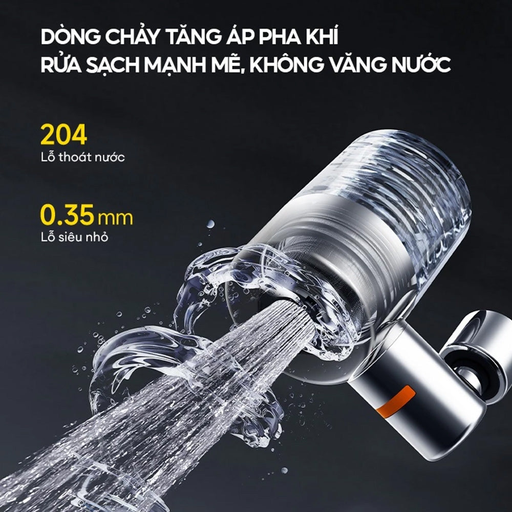 Gadget Deerma Faucet Water Filter (LT01), Dual Filtration, 2x Water Modes, Bacteria-Free, Air-phase Pressurized Flow, 720°, Gri