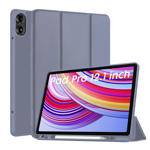 Husa de protectie tableta Techsuit Flex Trifold (with Pencil Holder) compatibil cu Xiaomi Redmi Pad Pro / Redmi Pad Pro 5G / Poco Pad, Mov
