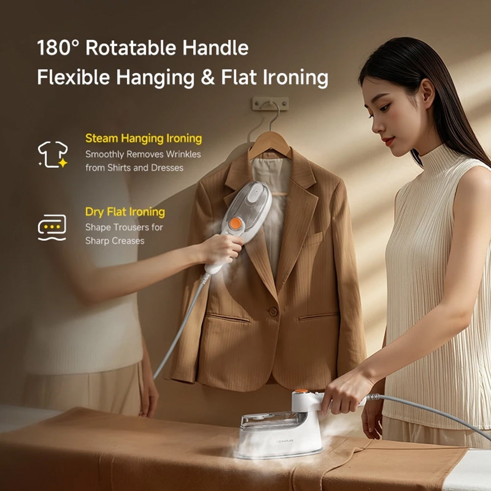 Gadget Deerma Handheld Garment Steamer (GT01), Portable, 180°C Steam, Ergonomic Handle, 1200W, 25000Pa, Ceramic Panel, Alb
