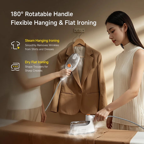 Gadget Deerma Handheld Garment Steamer (GT01), Portable, 180°C Steam, Ergonomic Handle, 1200W, 25000Pa, Ceramic Panel, Alb