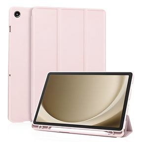 Husa de protectie tableta Techsuit Flex Trifold (with Pencil Holder) compatibil cu Samsung Galaxy Tab A11 Plus / A9 Plus, Roz