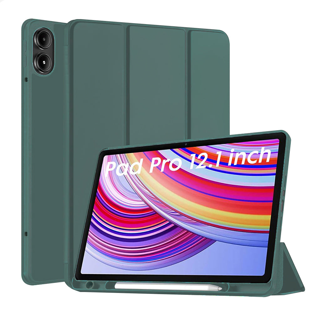 Husa de protectie tableta Techsuit Flex Trifold (with Pencil Holder) compatibil cu Xiaomi Redmi Pad Pro / Redmi Pad Pro 5G / Poco Pad, Verde