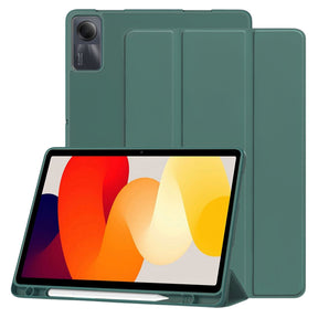 Husa de protectie tableta Techsuit Flex Trifold (with Pencil Holder) compatibil cu Xiaomi Redmi Pad SE 11", Verde