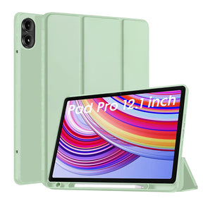 Husa de protectie tableta Techsuit Flex Trifold (with Pencil Holder) compatibil cu Xiaomi Redmi Pad Pro / Redmi Pad Pro 5G / Poco Pad, Matcha Green