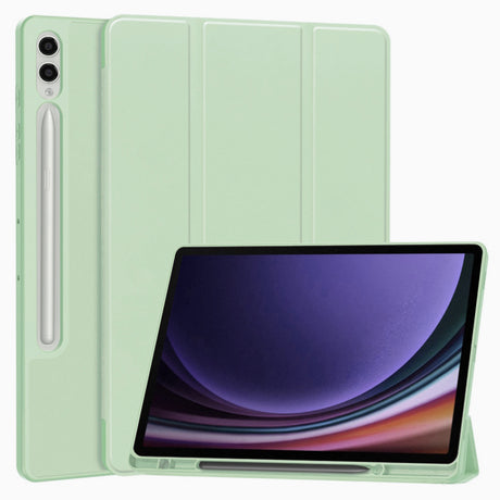 Husa de protectie tableta Techsuit Flex Trifold (with Pencil Holder) compatibil cu Samsung Galaxy Tab S9 Plus / S10 Plus / S9 FE Plus, Matcha Green