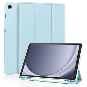 Husa de protectie tableta Techsuit Flex Trifold (with Pencil Holder) compatibil cu Samsung Galaxy Tab A11 / A9, Albastru Cer