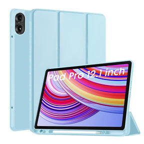 Husa de protectie tableta Techsuit Flex Trifold (with Pencil Holder) compatibil cu Xiaomi Redmi Pad Pro / Redmi Pad Pro 5G / Poco Pad, Albastru Cer
