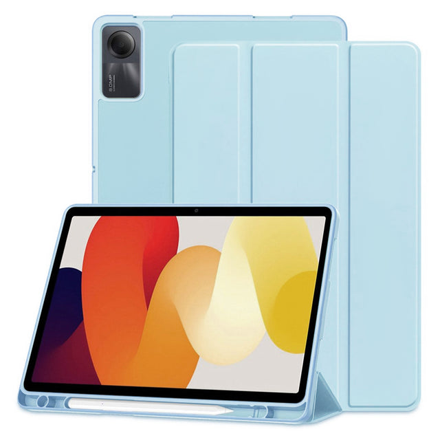 Husa de protectie tableta Techsuit Flex Trifold (with Pencil Holder) compatibil cu Xiaomi Redmi Pad SE 11", Albastru Cer