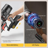 Deerma Cordless Vacuum Cleaner (T50W Station), 27000Pa, 600W, 2500mAh, HEPA, Cyclone Technology, LED Display, Negru