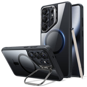 Husa de protectie ESR Classic Hybrid HaloLock Kickstand compatibil cu Samsung Galaxy S26 Ultra, Transparent Black