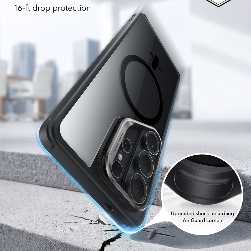 Husa de protectie ESR Classic Hybrid HaloLock Kickstand compatibil cu Samsung Galaxy S26 Ultra, Transparent Black
