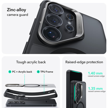 Husa de protectie ESR Classic Hybrid HaloLock Kickstand compatibil cu Samsung Galaxy S26 Ultra, Negru Mat