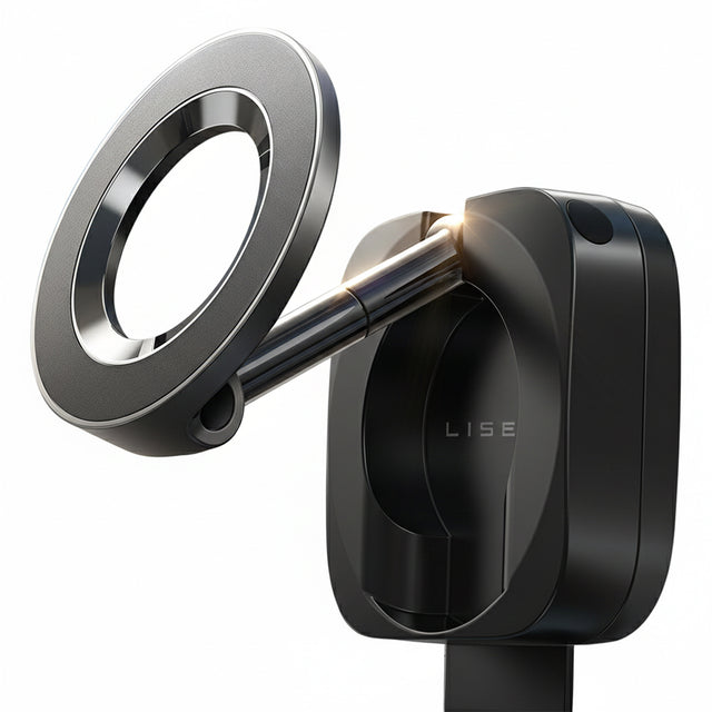 Suport Lisen (YL0224110001), Magnetic for Dashboard, Desk, 360° Rotation, Foldable, Table Clip, Secure Fit, Negru