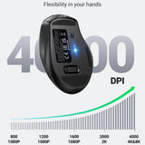 Tastatura/Mouse Ugreen Wireless Mouse MU006S (85082), Bluetooth 5.4, 2.4GHz, Ergonomic, Silent, 6 Buttons, 800 to 4000DPI, 500mAh, Gri