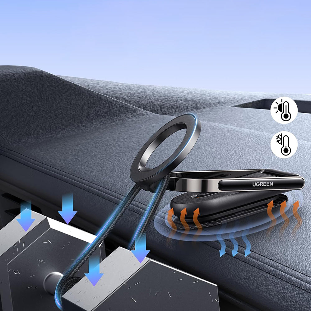 Suport Ugreen LP924 (65186), MagSafe, for Dashboard, Foldable, 360°, Secure Hold, Detachable Base, Negru