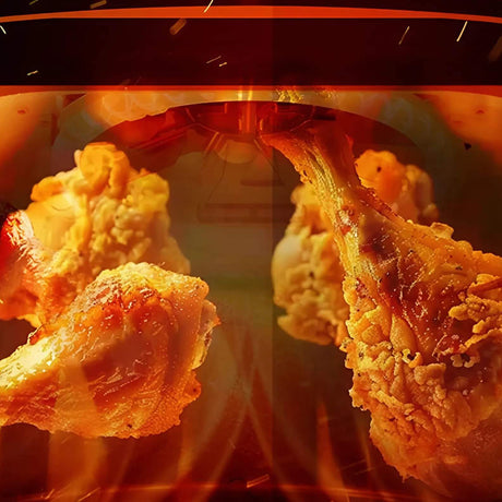 Gadget Deerma Air Fryer (KZ30W), 3L Bowl Capacity, 1200W, 360° Hot Air Circulation, 7 Programs, Timer, Oil-Free Cooking, Auriu