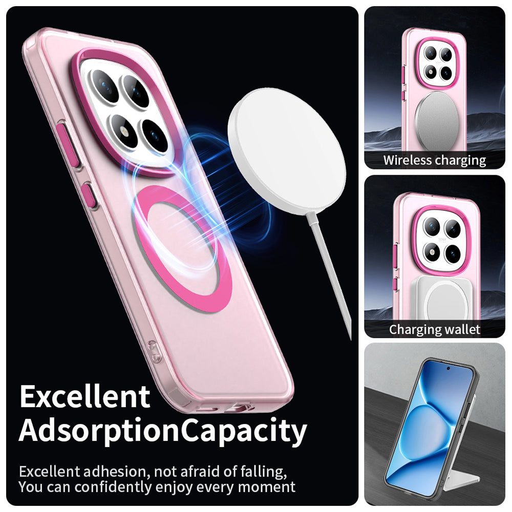 Husa de protectie Techsuit CandyCase MagSafe compatibil cu Xiaomi Redmi Note 15 Pro+ 5G / Poco M8 Pro 5G, Roz
