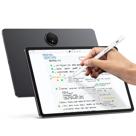 Stylus Acefast Stylus Pen (V1), Universal, Active, Capacitive, with Built-in Magnet, Auto Shutdown, LED, 130mAh, Type-C, Alb