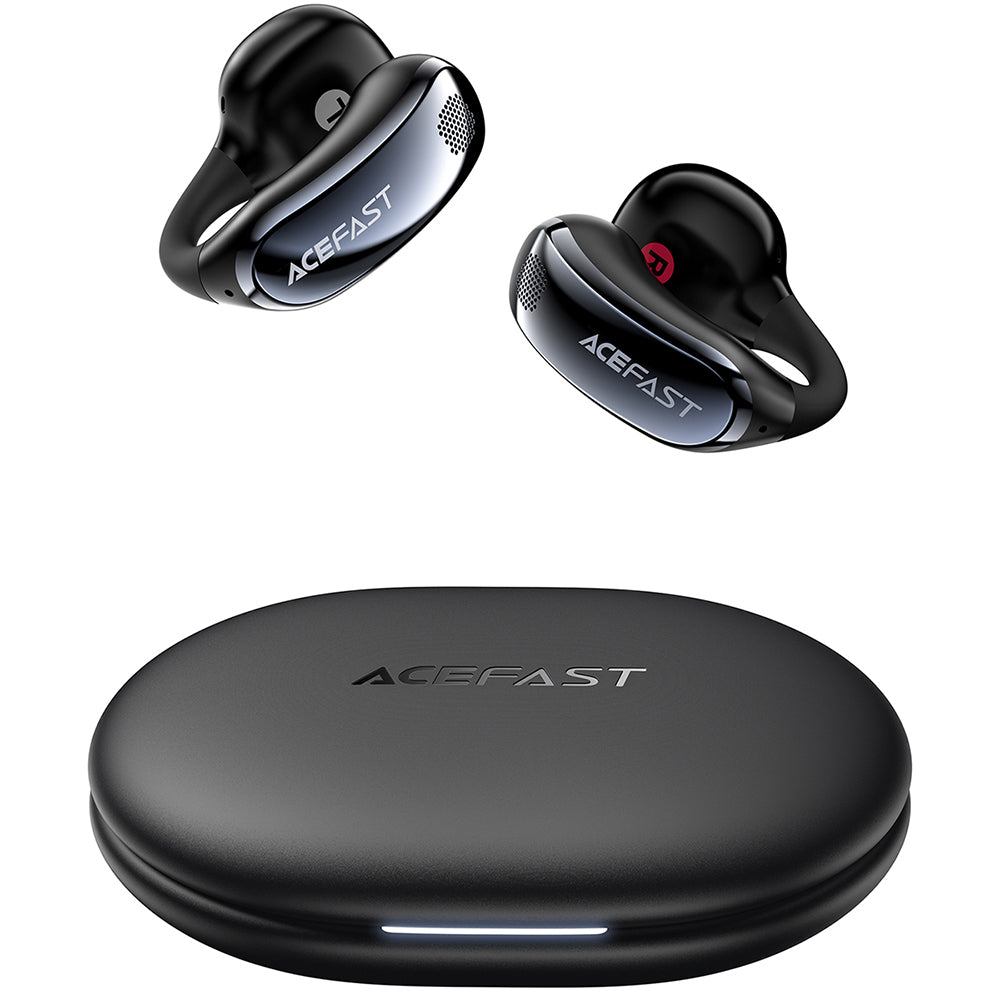 Casti Acefast Aceclip Pro (FA006), OWS Stereo, BT 5.4, Dual-mic Noise Cancelling, 400mAh, IP55, Type-C, Negru