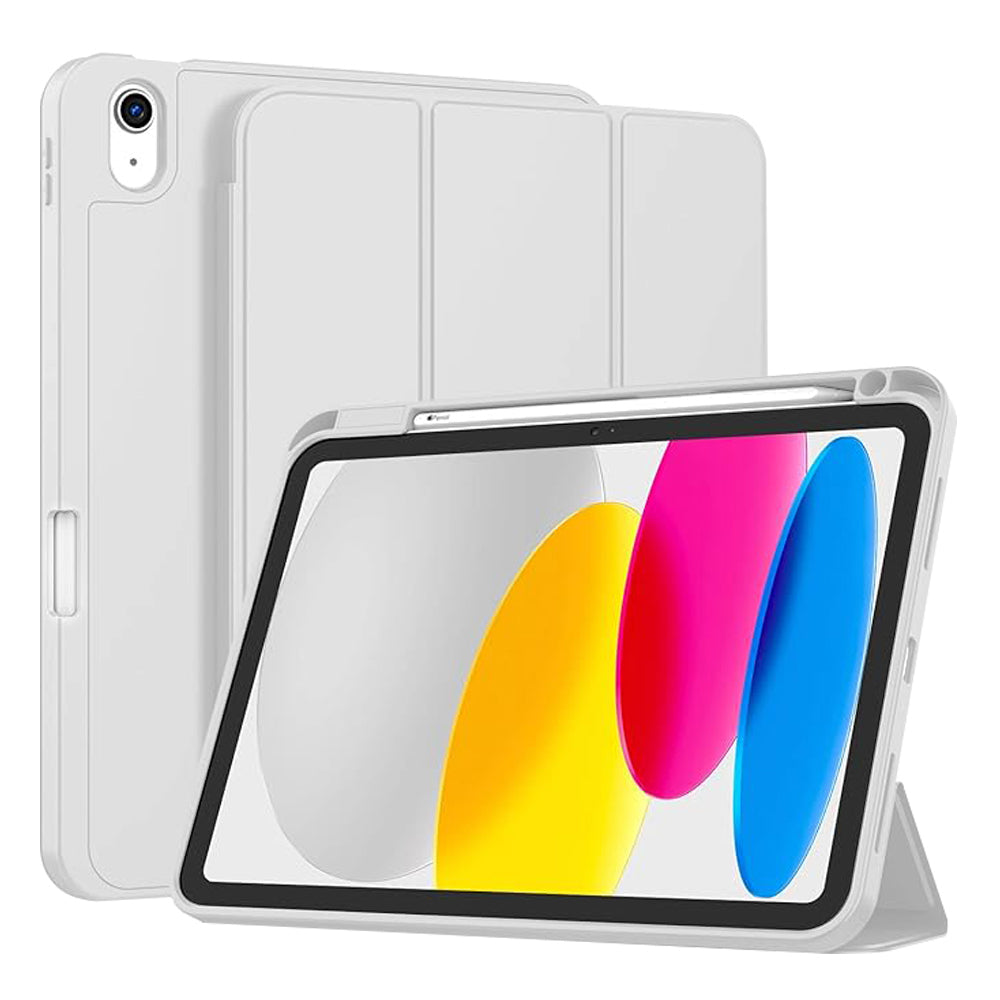 Husa de protectie tableta Techsuit Flex Trifold (with Pencil Holder) compatibil cu iPad 10 (2022) 10.9 / 11 (2025), Gri