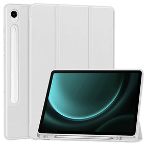 Husa de protectie tableta Techsuit Flex Trifold (with Pencil Holder) compatibil cu Samsung Galaxy Tab S9 / S9 FE / S10 FE, Gri