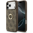 Husa de protectie Guess Hardcase 4G Ring Stand (GUHCP17X4GMRBR) compatibil cu iPhone 17 Pro Max, Maro