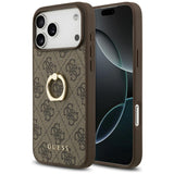 Husa de protectie Guess Hardcase 4G Ring Stand (GUHCP17X4GMRBR) compatibil cu iPhone 17 Pro Max, Maro