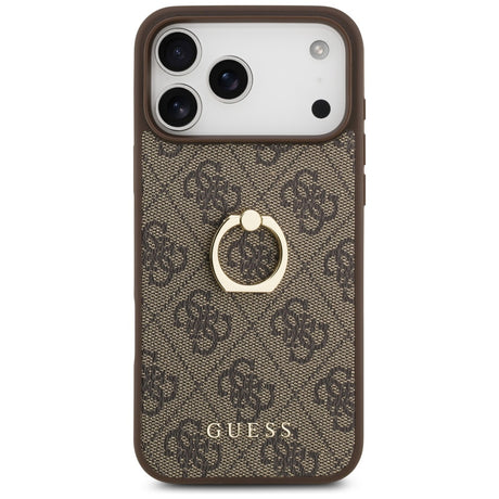 Husa de protectie Guess Hardcase 4G Ring Stand (GUHCP17X4GMRBR) compatibil cu iPhone 17 Pro Max, Maro