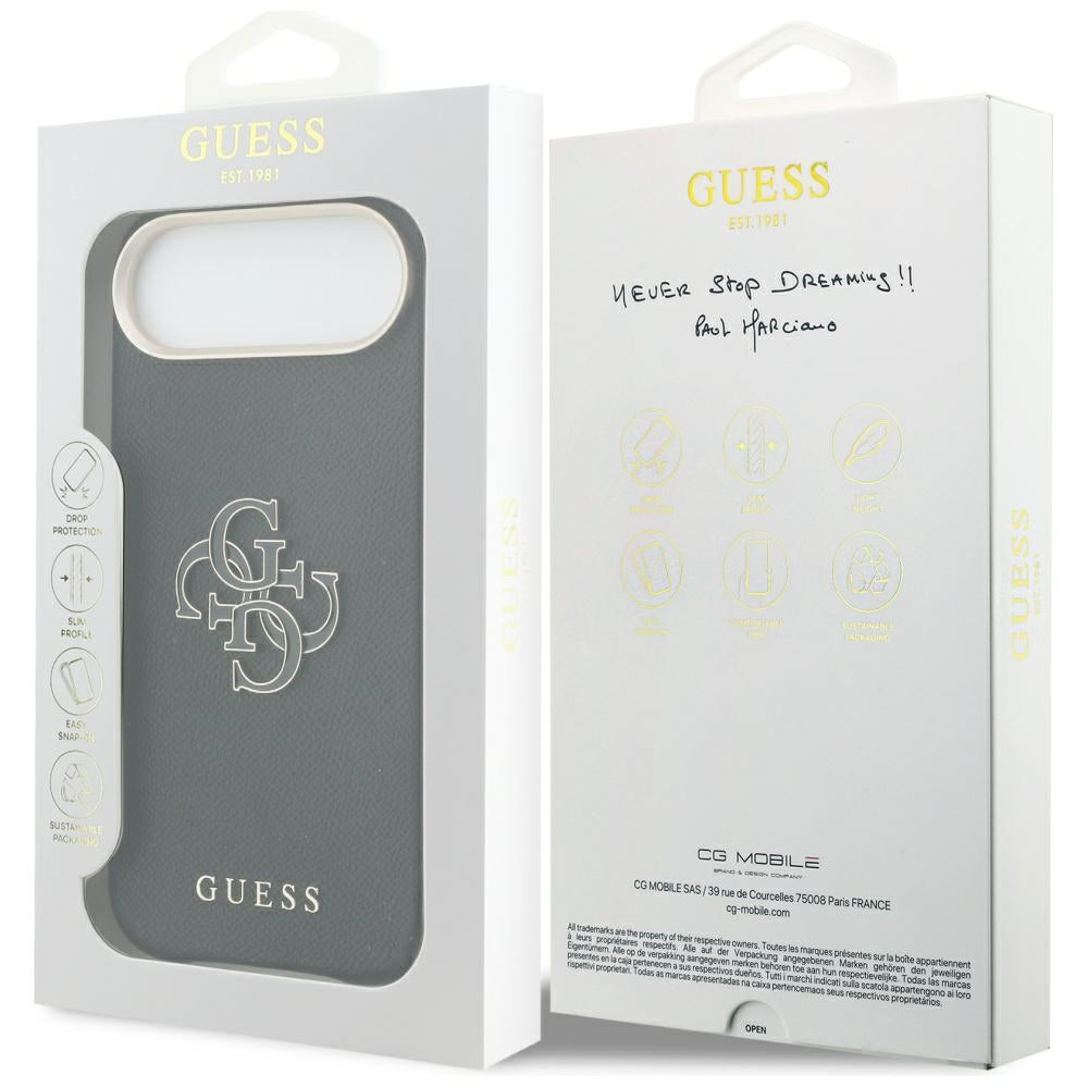 Husa de protectie Guess Hardcase Resin Logo (GUHCP17M5PS4RGGK) compatibil cu iPhone 17 Air, Negru