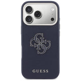 Husa de protectie Guess Hardcase Resin Logo (GUHCP17X5PS4RGGB) compatibil cu iPhone 17 Pro Max, Albastru