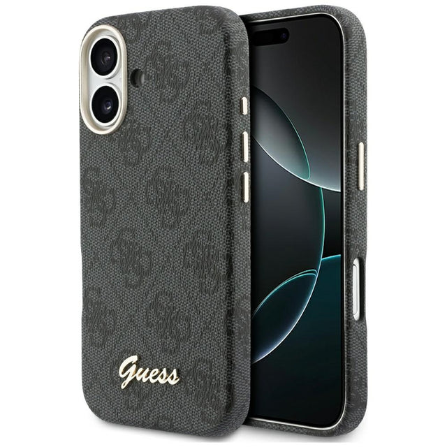 Husa de protectie Guess 4G Script MagSafe (GUHMP17S5P4FWMSK) compatibil cu iPhone 17, Negru