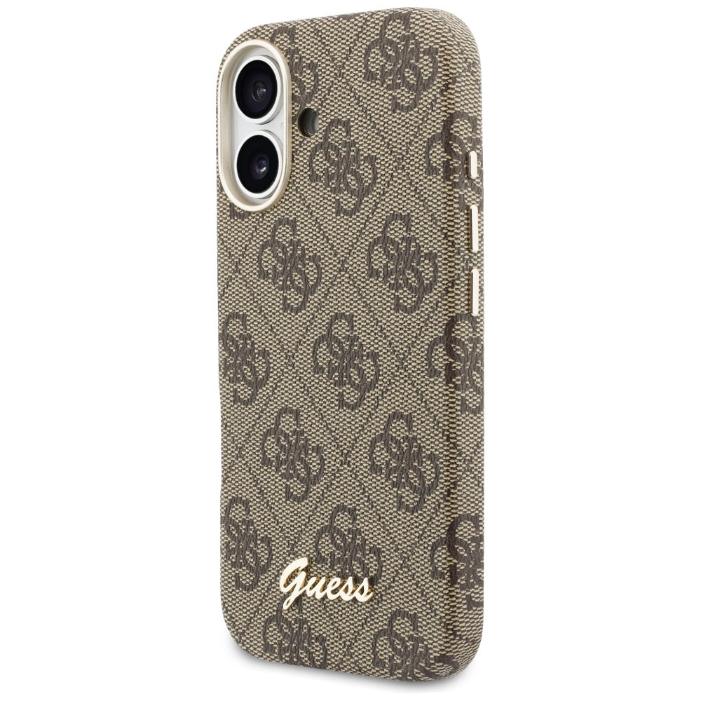 Husa de protectie Guess 4G Script MagSafe (GUHMP17S5P4FWMSW) compatibil cu iPhone 17, Maro