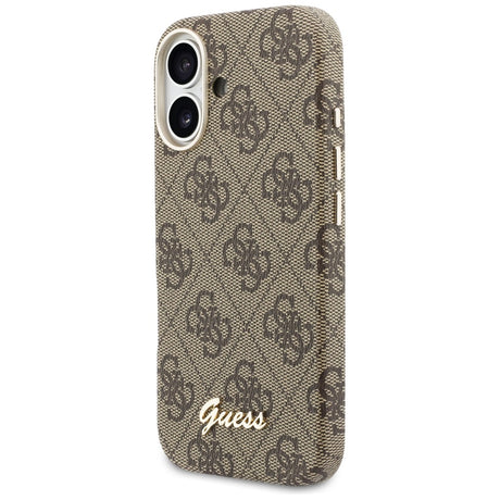 Husa de protectie Guess 4G Script MagSafe (GUHMP17S5P4FWMSW) compatibil cu iPhone 17, Maro