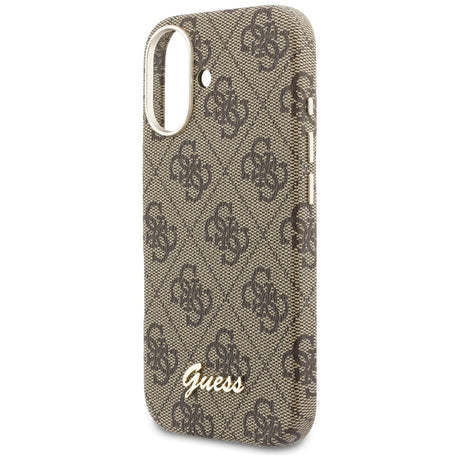 Husa de protectie Guess 4G Script MagSafe (GUHMP17S5P4FWMSW) compatibil cu iPhone 17, Maro