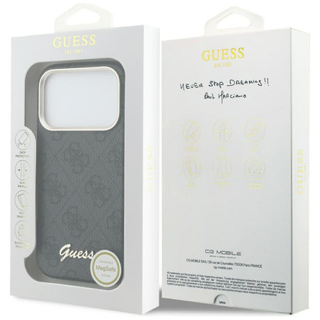 Husa de protectie Guess 4G Script MagSafe (GUHMP17L5P4FWMSK) compatibil cu iPhone 17 Pro, Negru