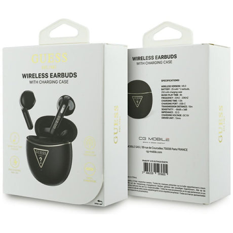 Casti In-ear, BT, TWS - Guess Script Print (GUTWSA15HETK) - Black