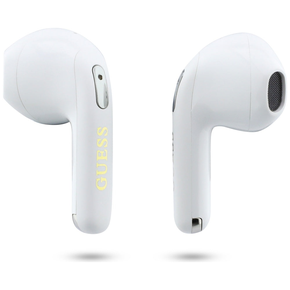 Casti Guess Script Print (GUTWSA15HETN), In-ear, Bluetooth, TWS, Small Round Design, Kaki