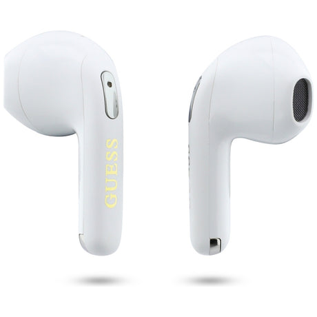 Casti Guess Script Print (GUTWSA15HETN), In-ear, Bluetooth, TWS, Small Round Design, Kaki