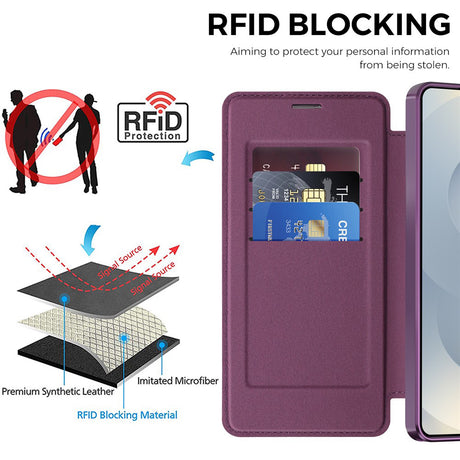 Husa de protectie Techsuit SmartMag Book compatibil cu Samsung Galaxy S26 Ultra, Mov