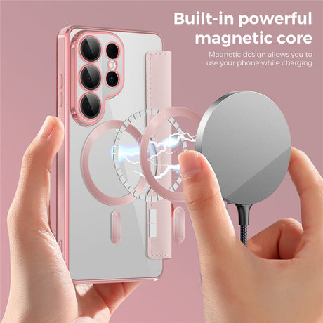 Husa de protectie Techsuit SmartMag Book compatibil cu Samsung Galaxy S26 Ultra, Roz